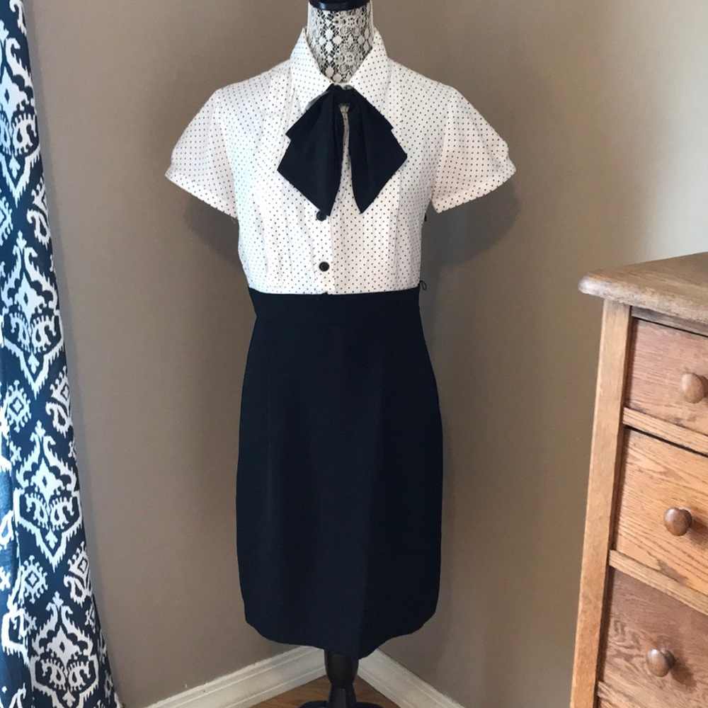 Connected Apparel Dress Polka Dot with Bow